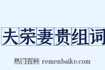 夫荣妻贵组词是什么意思的图片